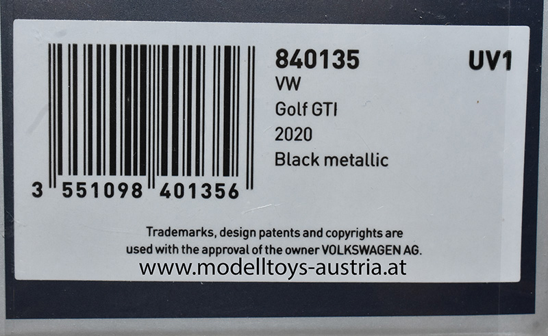 VW Golf VIII Golf 8 Limousine GTI 2020 schwarz metallik 1:43
