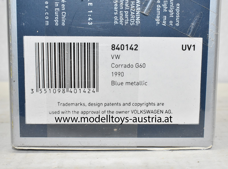 VW Corrado G60 1990 blau metallik 1:43
