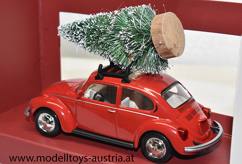 VW Käfer 1303 Limousine 1973 mit Weihnachtsbaum rot 1:43