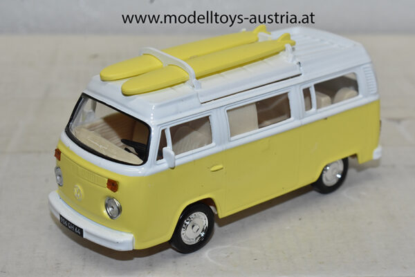 VW T2 Bus Transporter hellgelb / weiss 1:43