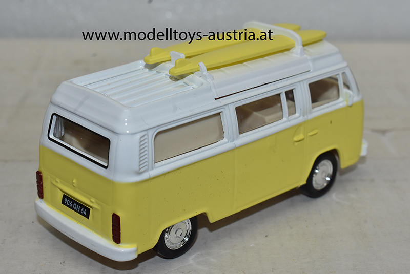 VW T2 Bus Transporter hellgelb / weiss 1:43
