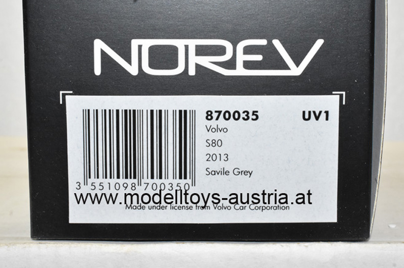 Volvo S80 Limousine 2013 grau metallik 1:43