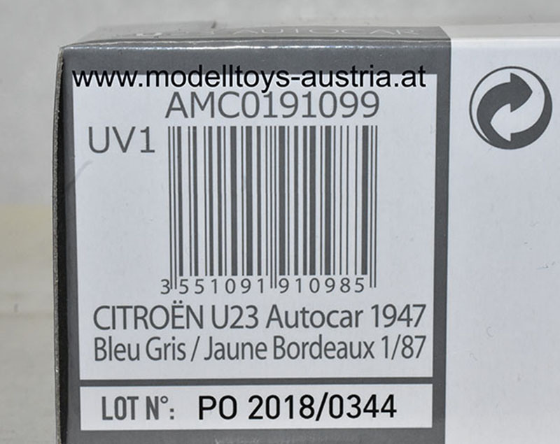 Citroen U23 Autobus 1947 rot / gelb 1:87 HO