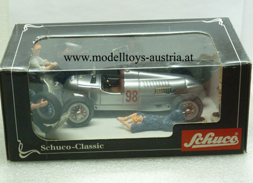 Auto Union Studio II mit Boxenmannschaft und UHRWERK Aufzug Aufziehmotor 1:24 Schuco CLASSIC