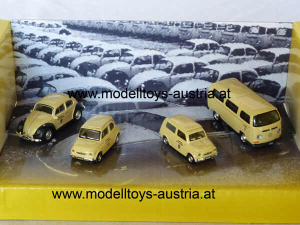 VW Käfer VW T2 Bus Puch 500 Puch 700 Österreichische Post und Telegrafen Verwaltung 1:87 HO Sondermodell