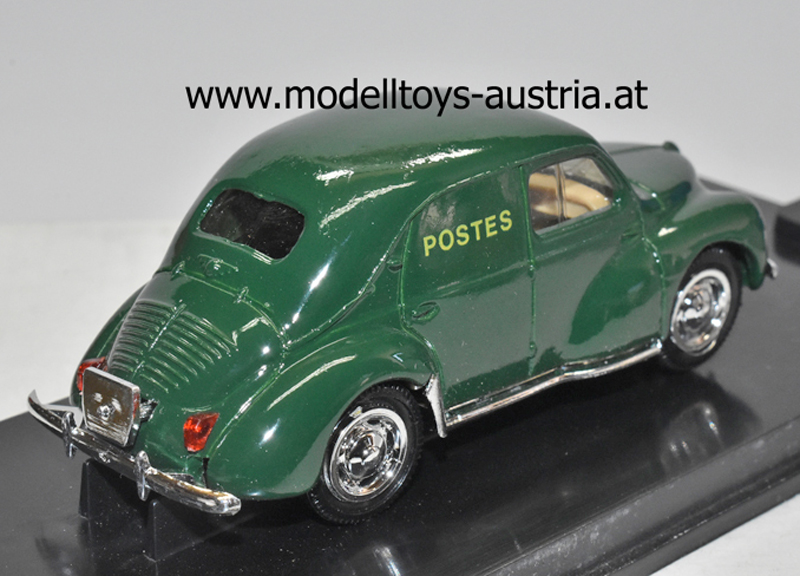Renault 4CV 4 CV Cremeschnittchen Tolee Pub POSTES grün 1:43