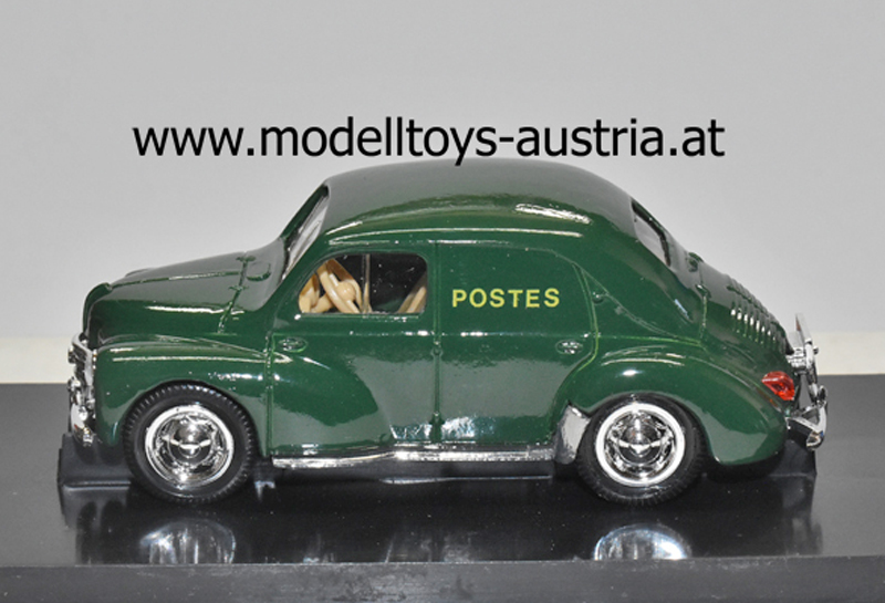 Renault 4CV 4 CV Cremeschnittchen Tolee Pub POSTES grün 1:43