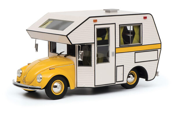 VW Käfer Minihome Motorhome Camper Caravano Campingbus 1977 gelb / weiss 1:18