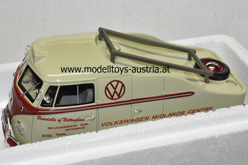 VW T1a Midlands Centre mit Brezelkäfer Karosserie 1:18