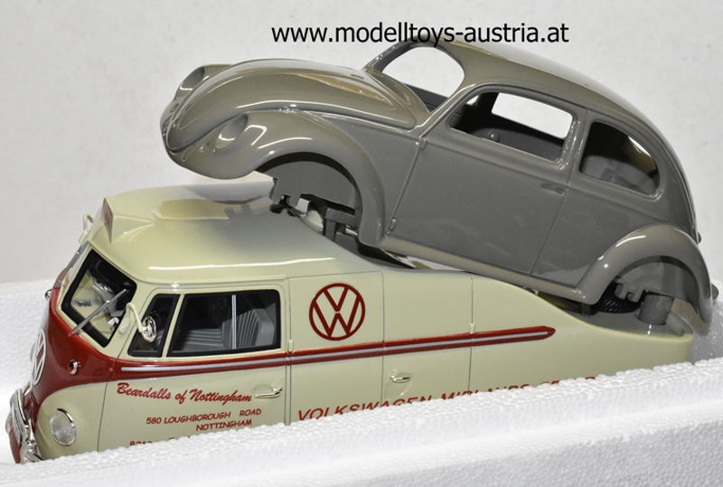 VW T1a Midlands Centre mit Brezelkäfer Karosserie 1:18