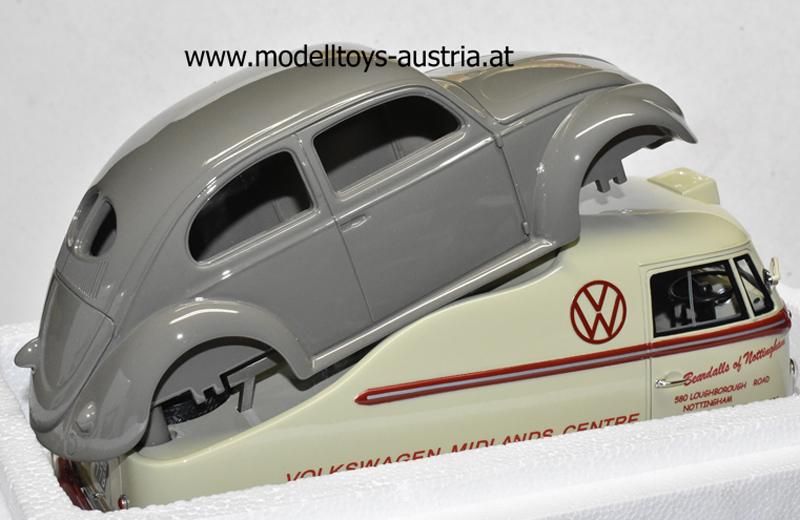 VW T1a Midlands Centre mit Brezelkäfer Karosserie 1:18