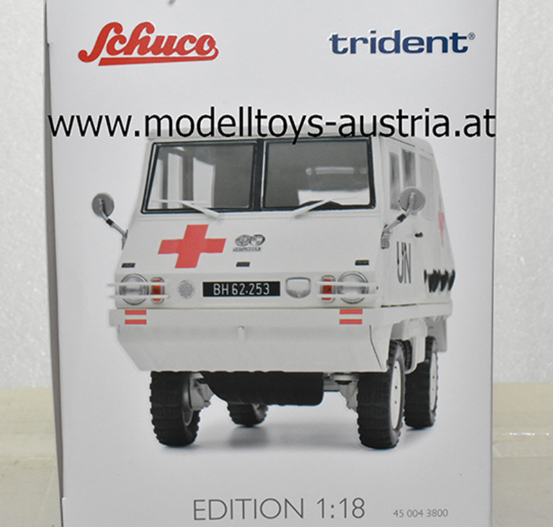 Steyr Puch Haflinger 700 AP geschlossen UN Rotes Kreuz weiss 1:18 Schuco