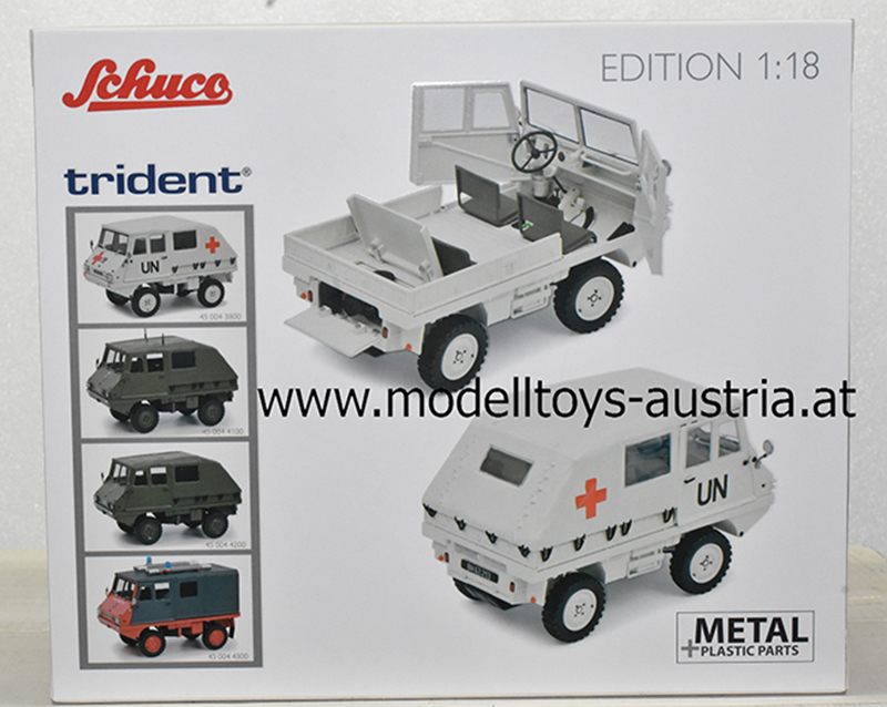 Steyr Puch Haflinger 700 AP geschlossen UN Rotes Kreuz weiss 1:18 Schuco
