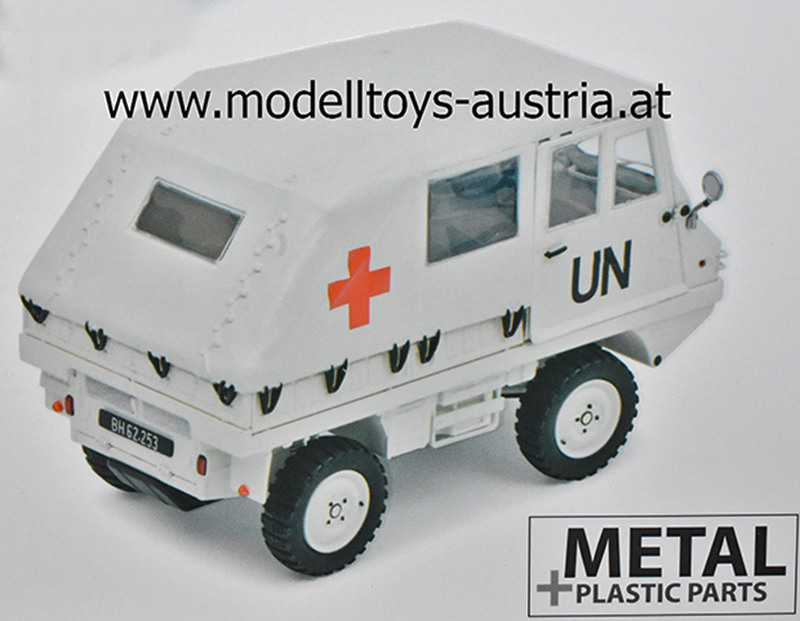 Steyr Puch Haflinger 700 AP geschlossen UN Rotes Kreuz weiss 1:18 Schuco