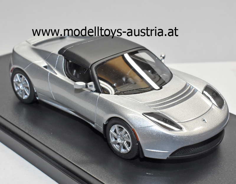 Tesla Roadster Targa Elektroauto 2008 - 2012 silber metallik 1:43