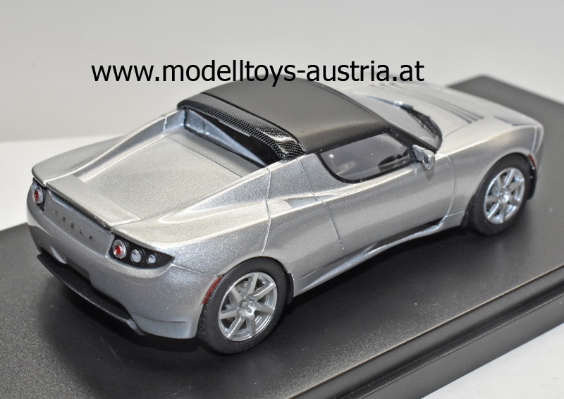 Tesla Roadster Targa Elektroauto 2008 - 2012 silber metallik 1:43