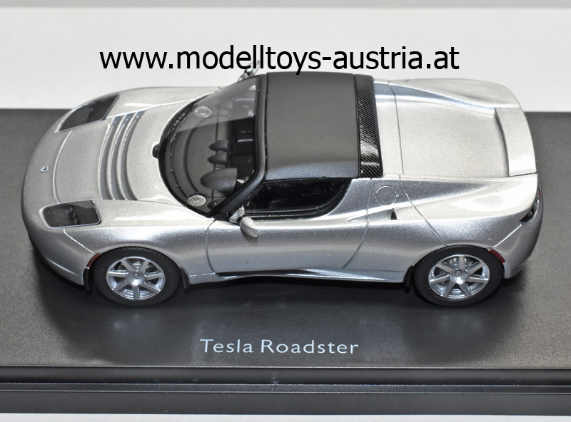 Tesla Roadster Targa Elektroauto 2008 - 2012 silber metallik 1:43