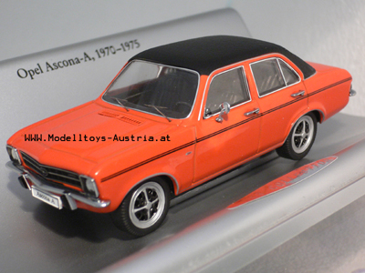 Opel Ascona A Limousine 1970 - 1975 orange / schwarz 1:43