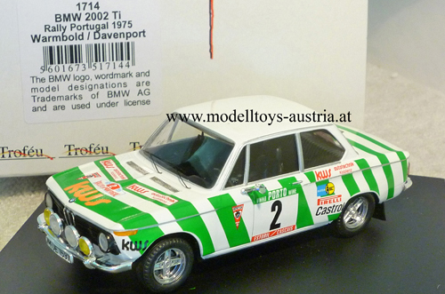 BMW 2002 1975 Rally Portugal WARMBOLD / DAVENPORT 1:43