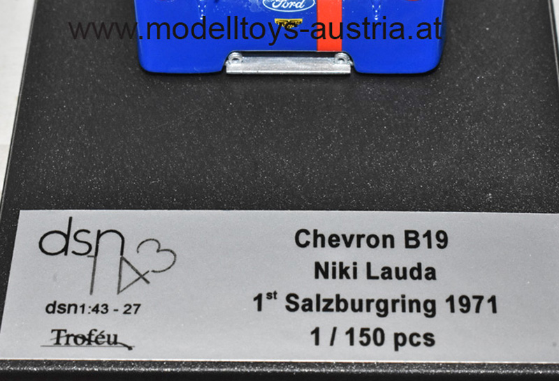 Chevron B19 1971 Niki LAUDA Sieger Tauernpokal Salzburgring 1:43