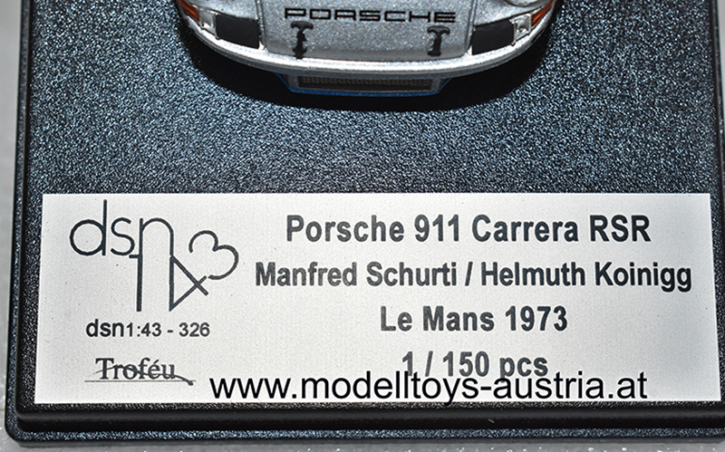 Porsche 911 RSR 1973 Le Mans 4 Stunden Rennen Helmut KOINIGG / Manfred SCHURTI 1:43