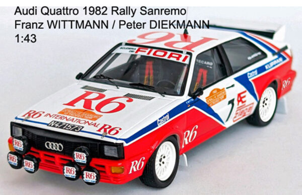 Audi Quattro 1982 Rally Sanremo Franz WITTMANN / Peter DIEKMANN 1:43