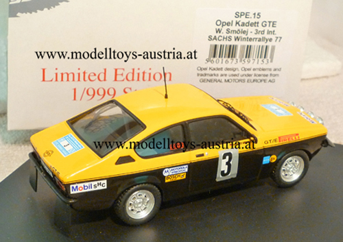 Opel Kadett C Coupe 1977 Sachs Winter Rally SMOLEJ / MENNE 1:43