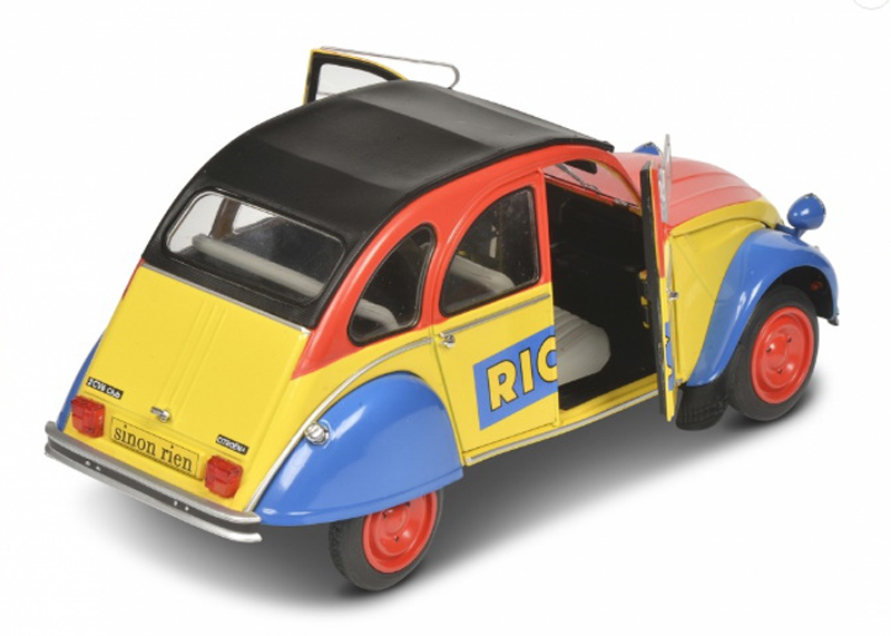 Citroen 2CV 6 1985 RICARD blau / gelb / rot 1:18
