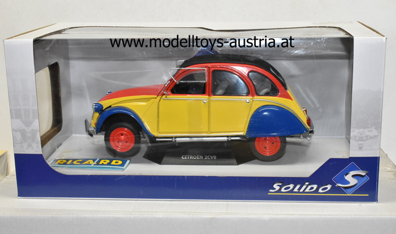 Citroen 2CV 6 1985 RICARD blau / gelb / rot 1:18