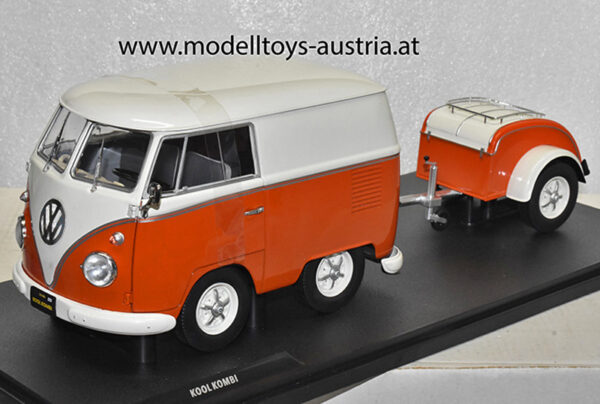 VW T1 Transporter Kool Kombi 2023 orange / weiss 1:18
