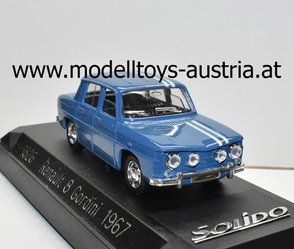 Renault R8 Gordini 1967 blau mit weissen streifen 1:43