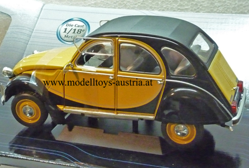 Citroen 2CV 2 CV CHARLESTON 1982 gelb / schwarz 1:18