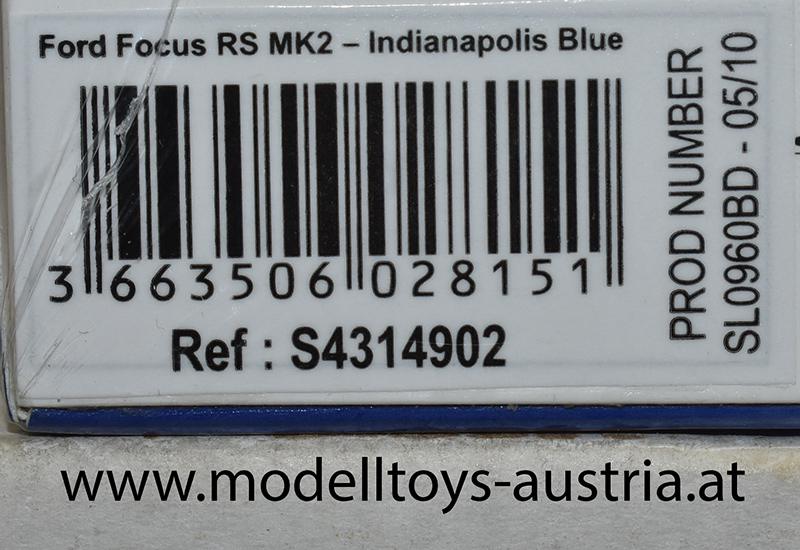 Ford Focus RS MKII MK2 2009 blau metallik 1:43
