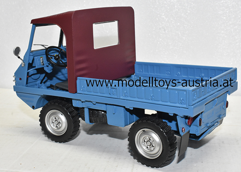 Steyr Puch Haflinger 700 AP offen Pritsche blau 1:18 Schuco