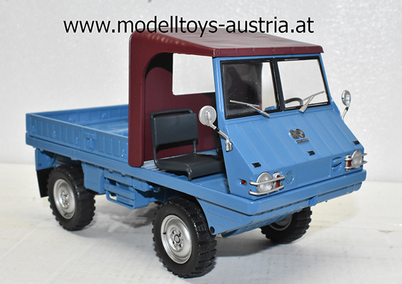 Steyr Puch Haflinger 700 AP offen Pritsche blau 1:18 Schuco