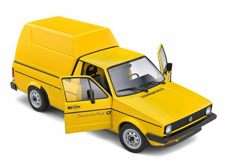 VW Golf I CADDY Pick-up 1982 DEUTSCHE POST gelb 1:18
