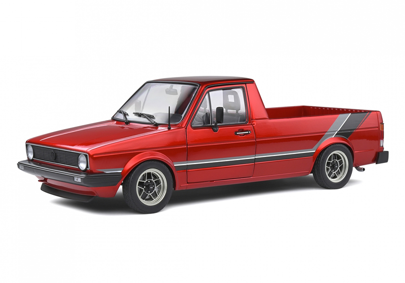 VW Golf I CADDY Pick-up 1982 CUSTOM rot metallik 1:18