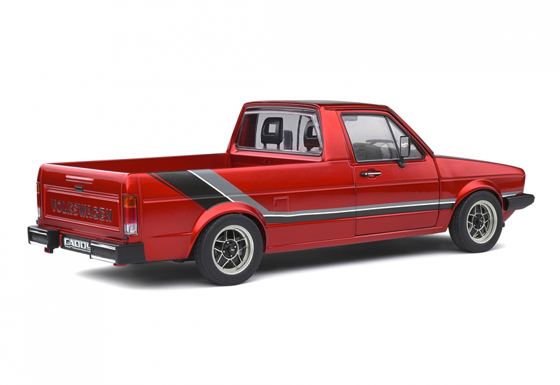 VW Golf I CADDY Pick-up 1982 CUSTOM rot metallik 1:18