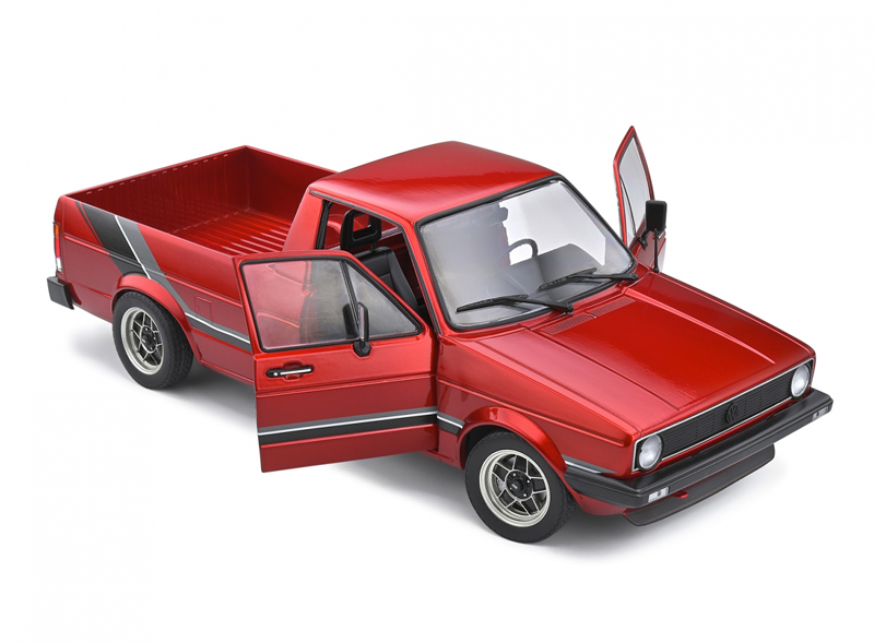 VW Golf I CADDY Pick-up 1982 CUSTOM rot metallik 1:18