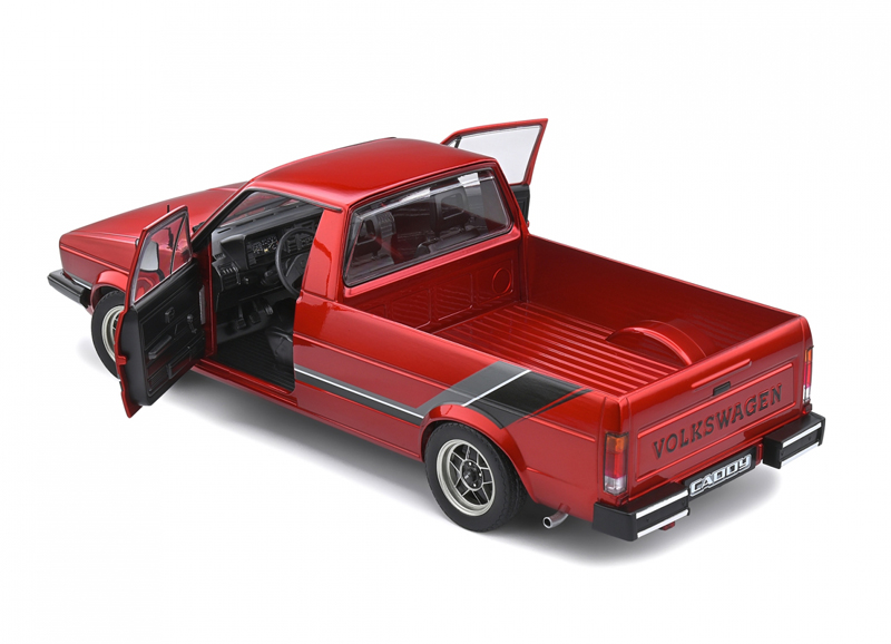 VW Golf I CADDY Pick-up 1982 CUSTOM rot metallik 1:18