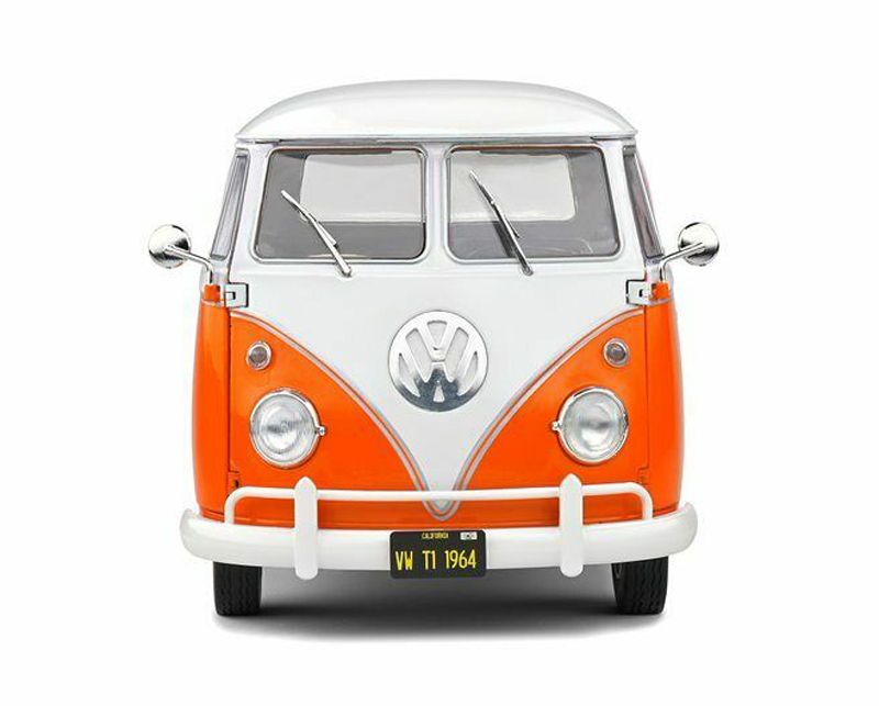 VW T1 Pritschenwagen Transporter Bulli Pick up 1950 mit Surfbrett orange 1:18