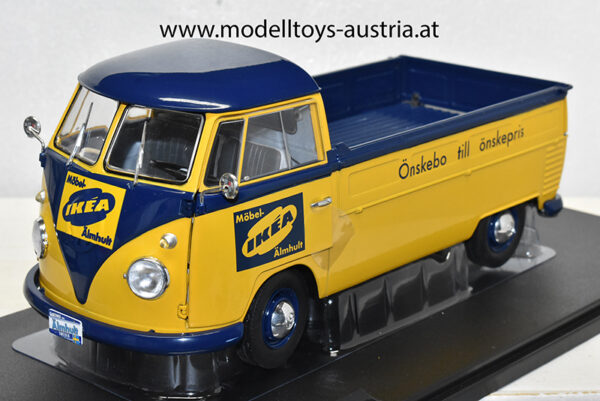 VW T1 Pritschenwagen Transporter Bulli Pick up 1950 Schweden IKEA 1:18