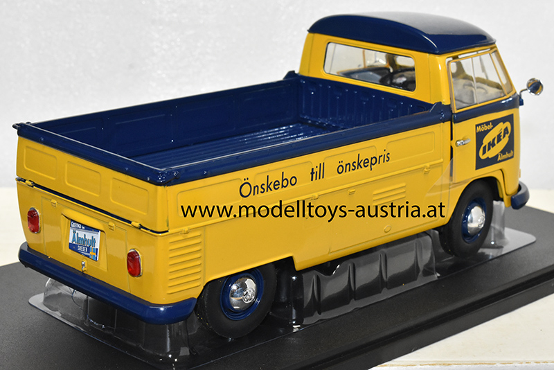 VW T1 Pritschenwagen Transporter Bulli Pick up 1950 Schweden IKEA 1:18
