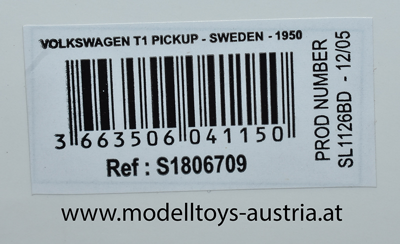 VW T1 Pritschenwagen Transporter Bulli Pick up 1950 Schweden IKEA 1:18