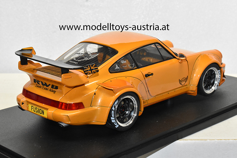 Porsche 911 964 Coupe RWB Rauh Welt HIBIKI orange 1:18