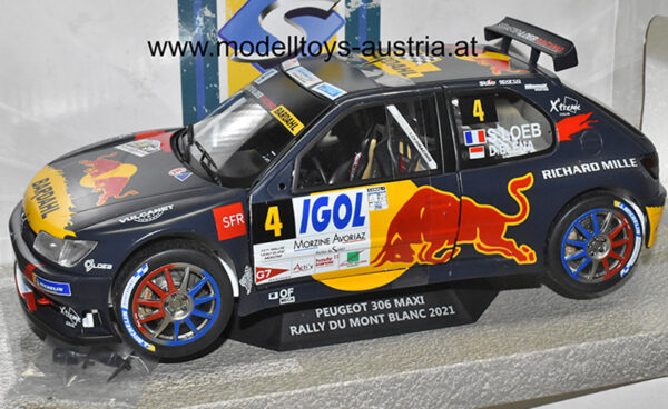 Peugeot 306 Maxi 2021 Rally Mont Blanc 2021 Sebastian LOEB / Daniel ELENA Red Bull 1:18