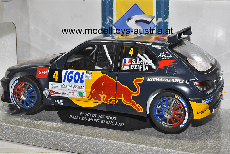 Peugeot 306 Maxi 2021 Rally Mont Blanc 2021 Sebastian LOEB / Daniel ELENA Red Bull 1:18