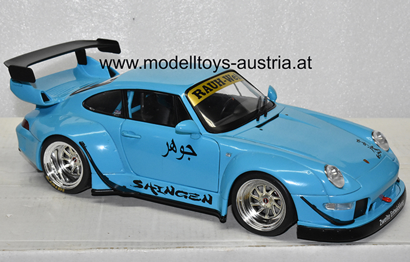 Porsche 911 993 Coupe RWB Rauh Welt 2018 SHINGEN blau 1:18