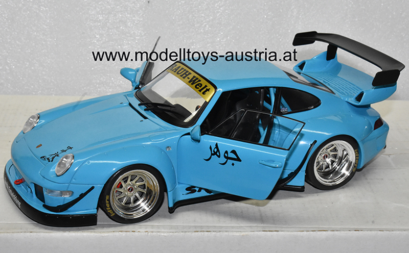 Porsche 911 993 Coupe RWB Rauh Welt 2018 SHINGEN blau 1:18