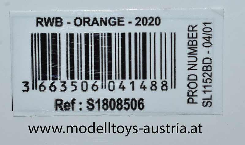 Porsche 911 993 Coupe RWB 2020 orange Jägermeister 1:18